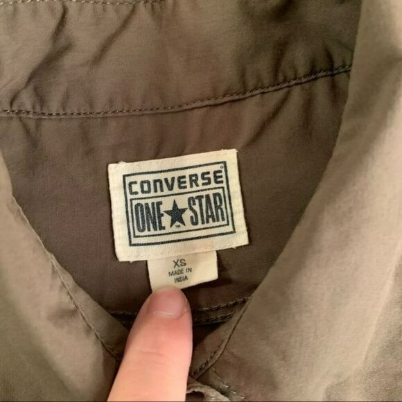 Converse womens button up mini a-line dress with 3/4 ruched sleeves in brown - X - Picture 4 of 7